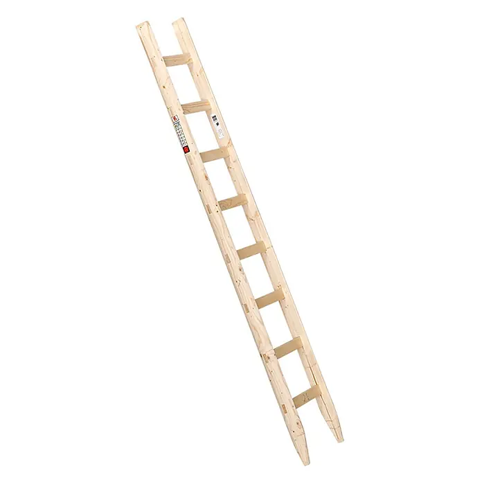 Euroline Anlegeleiter Holzanlegeleiter 8 Sprossen - Anzahl Tritte: 8 Stk., Arbeitshöhe: 3.700 m, Holz - Helle Holzleiter mit mehreren Sprossen.