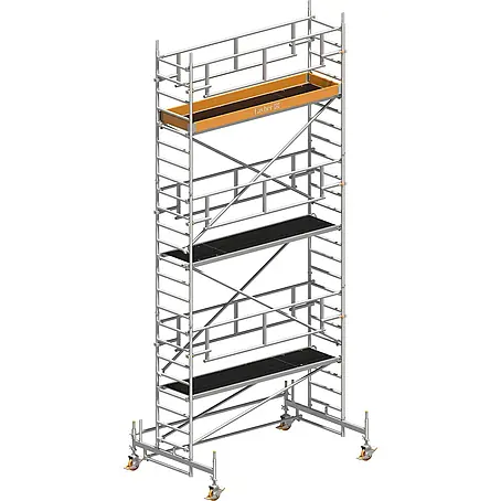 Layher  Rollgerüst Rollgerüst Uni Standard P2 Safety Plus mit Doppelgeländer 7,35m AH