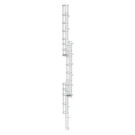 Munk  Anlegeleiter ortsfeste Steigleitern Aluminium, 17,64m SH PG2