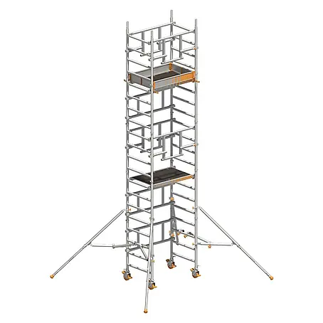 Layher  Rollgerüst Rollgerüst Solotower mit dem Sicherheitsaufbau P2 Safety Plus 6,15m AH
