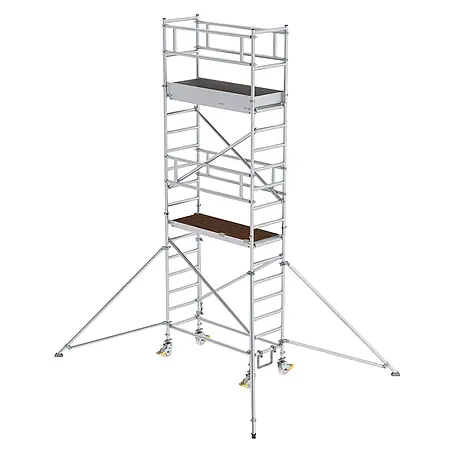 Munk  Rollgerüst Aluminium-Rollgerüst mit Ausleger 1,80x0,75m Plattform 6,47m AH