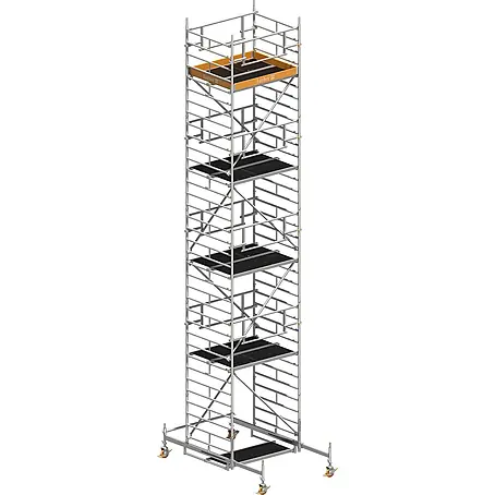 Layher  Rollgerüst Rollgerüst Uni Kompakt P2 Safety Plus mit Doppelgeländer 10,38m AH