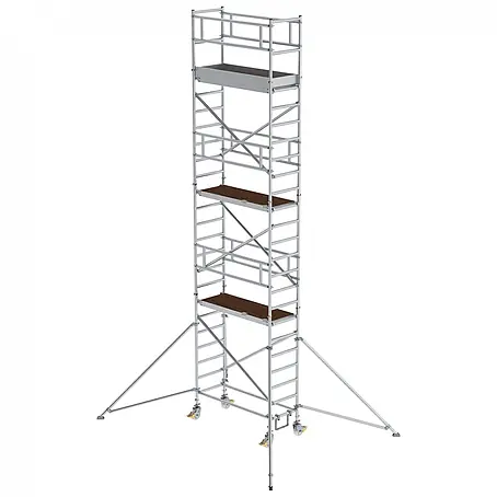 Munk  Rollgerüst Aluminium-Rollgerüst mit Ausleger 1,80x0,75m Plattform 8,43m AH