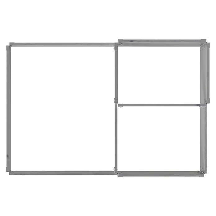 Upyard Hochbeet 3 Ebenen - 120 x 80 x 58,5 cm, Holz, Grau, Fassungsvermögen: 301,8 l - Helles graues modulares Rahmensystem aus Holz, das drei offene Fächer bildet.