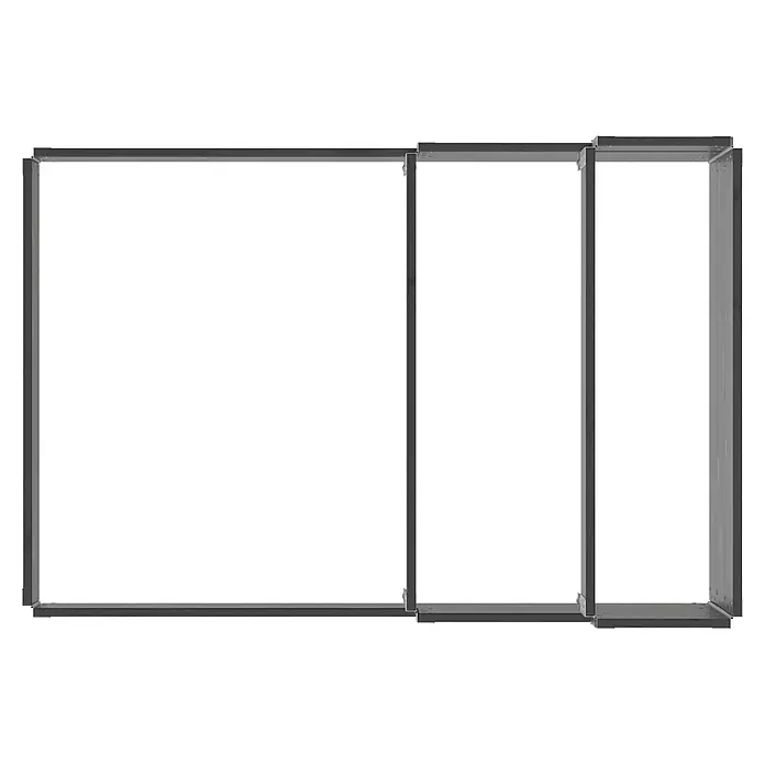 Upyard Hochbeet 3 Ebenen - 120 x 80 x 58,5 cm, Holz, Schwarz, Fassungsvermögen: 302,4 l - Modulares dunkelgraues Metallregalgestell für Ablagen oder Display.