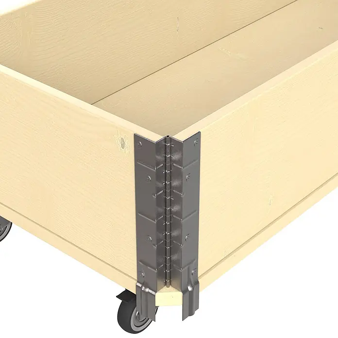 Upyard Kräuterkasten mit Rollen - Natur, 120 x 40 x 19,5 cm - Helle Holz-Aufbewahrungsbox mit Metalleckscharnieren und Rollen zur einfachen Mobilität.