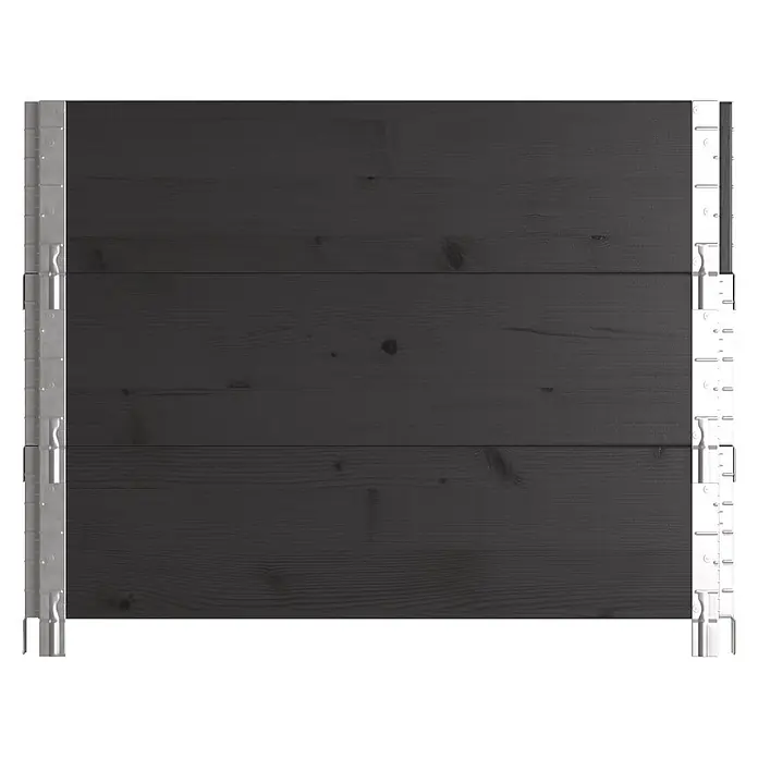Upyard Hochbeet 3 Ebenen - 120 x 80 x 58,5 cm, Holz, Schwarz, Fassungsvermögen: 302,4 l - Dunkelgraue Holzbohle für Hochbeet mit silbernen Eckverbindern.