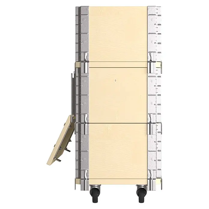 Upyard Kräuterkasten Advanced - 80 x 30 x 68 cm, Stahl, Natur - Mobiler Baukasten aus hellem Holz und silbernem Metall mit Rollen und Verschlüssen.