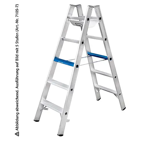 Iller Leiter  Doppel-Stehleiter Stufensteh Alu Ergo Plus mit 2x4 Stufen 2,53m AH