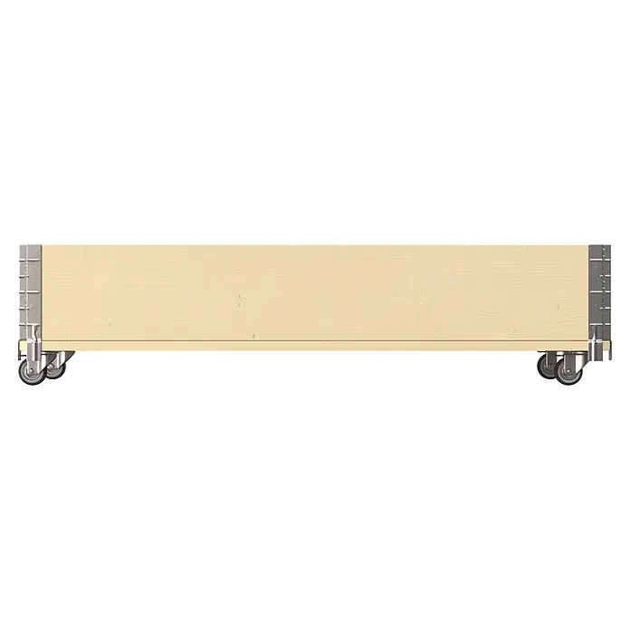 Upyard Kräuterkasten mit Rollen - Natur, 120 x 40 x 19,5 cm - Helle Holzseitenwand mit Metalleckbeschlägen und Rollen, für Rollkiste oder Transportroller.