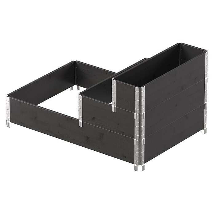 Upyard Hochbeet 3 Ebenen (120 x 80 x 58,5 cm, Holz, Schwarz, Fassungsvermögen: 302,4 l) | BAUHAUS