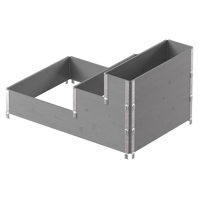 Upyard Hochbeet 3 Ebenen (120 x 80 x 58,5 cm, Holz, Grau, Fassungsvermögen: 302,4 l) | BAUHAUS