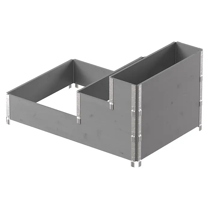 Upyard Hochbeet 3 Ebenen - 120 x 80 x 58,5 cm, Holz, Grau, Fassungsvermögen: 302,4 l - Graues Hochbeet-Gestell aus Holz mit Metalleckverbindern.