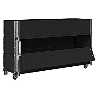 Upyard Maceta para hierbas altas Advanced (120 x 40 x 68 cm, Acero, Negro)