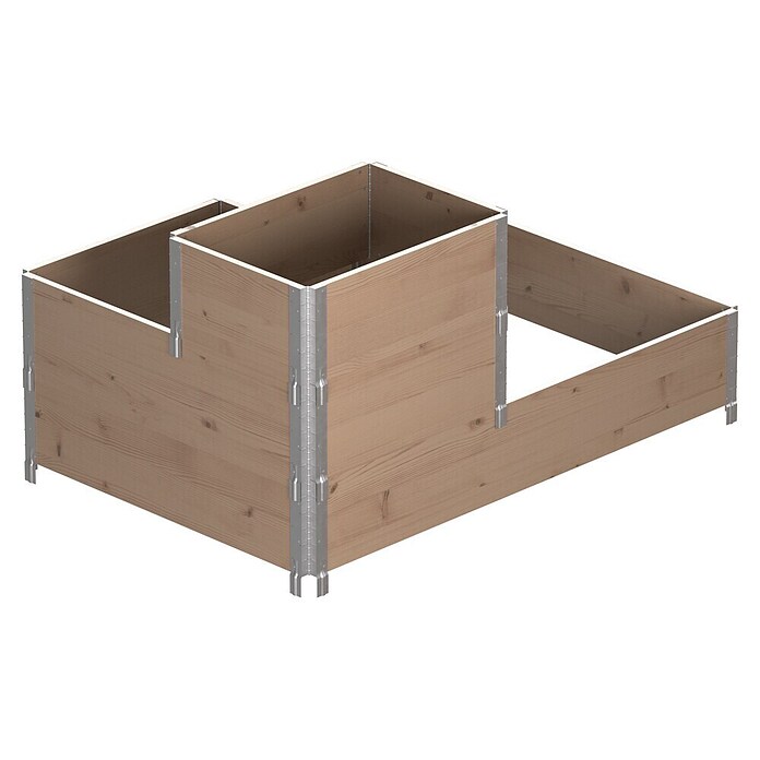 Upyard Hochbeet 3 Ebenen (120 x 80 x 58,5 cm, Holz, Braun, Fassungsvermögen: 301,8 l) | BAUHAUS