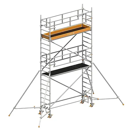 Layher  Rollgerüst Rollgerüst Uni Standard P2 Safety Plus mit Doppelgeländer und Gerüststü