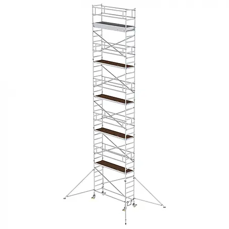 Munk  Rollgerüst Aluminium-Rollgerüst mit Ausleger 2,45x0,75m Plattform 12,35m AH
