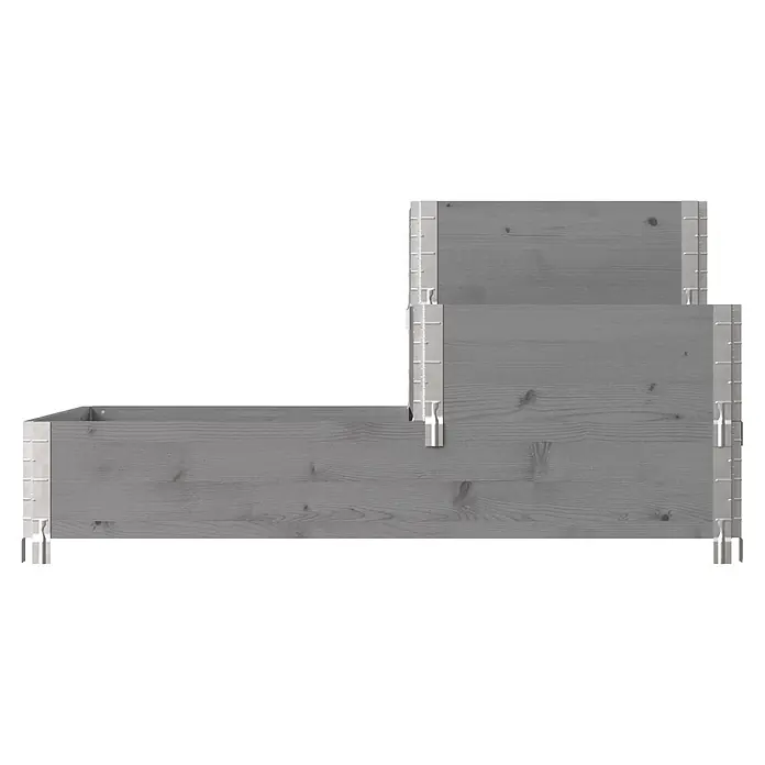 Upyard Hochbeet 3 Ebenen - 120 x 80 x 58,5 cm, Holz, Grau, Fassungsvermögen: 301,8 l - Modulares Hochbeet aus grauem Holz mit Metallverbindern, mehrstufiges Design.