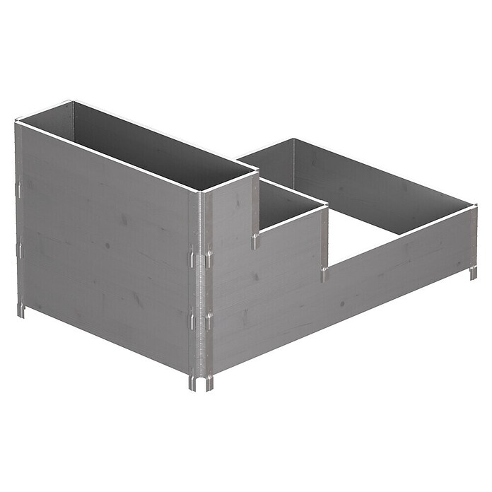 Upyard Hochbeet 3 Ebenen (120 x 80 x 58,5 cm, Holz, Grau, Fassungsvermögen: 302,4 l) | BAUHAUS