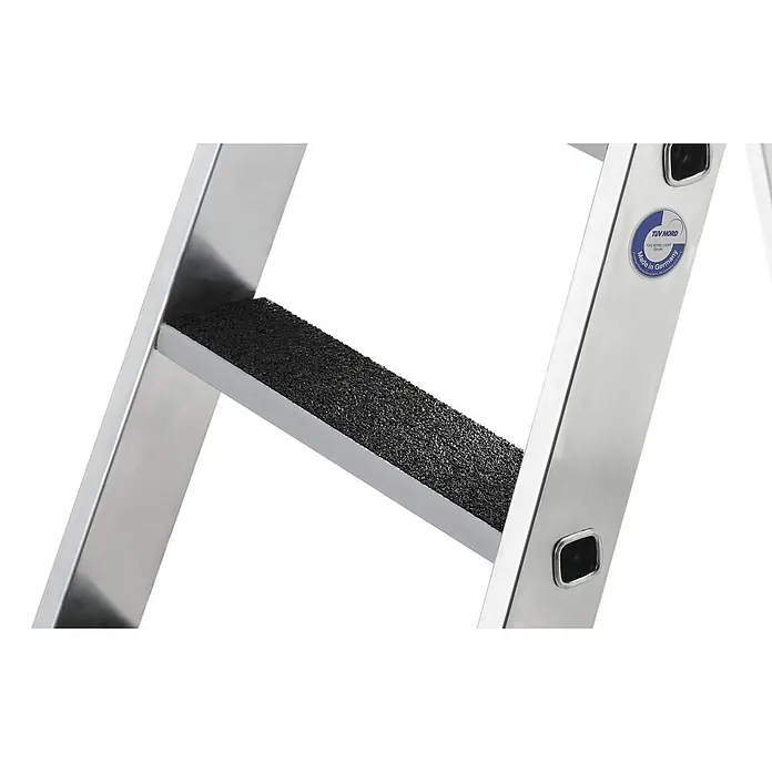 Munk Schiebeleiter Stufen-Schiebeleiter mit nivello-Traverse 2-teilig clip-step R13 11+10 Stuf - Anzahl Tritte: 11 Stk., Arbeitshöhe: 5.450 m, Aluminium - Aluminium-Leiterstufe mit schwarzer Antirutsch-Oberfläche und 'Made in Germany' Qualitätssiegel.