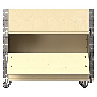 Upyard Maceta para hierbas altas Advanced (80 x 30 x 68 cm, Acero, Natural)