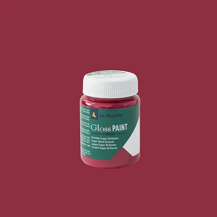 La Pajarita Pintura Gloss Paint rojo emperador, 75 ml - Brillante - Un frasco de pintura de brillo La Pajarita en un color intenso, perfecto para proyectos de bricolaje y decorar diversas superficies.