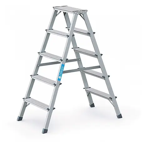 Zarges  Stehleiter genietete Bockleiter eloxiert Scana B 2x5 Stufen