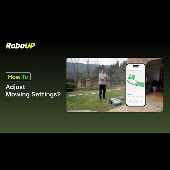 RoboUp Mähroboter T1200 - 1.500 m², Schnittbreite: 20 cm, Kamera-gestützte Navigation, RTK - How to Adjust Mowing Settings | Height, Path & Edges- -T1200 Pro 2025 Only