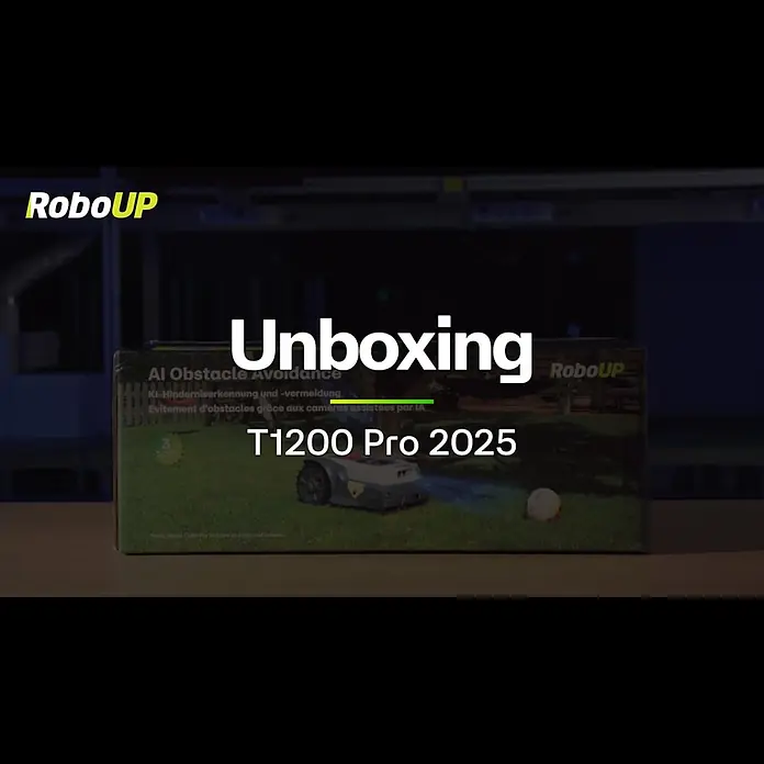 RoboUp Mähroboter T1200 - 1.500 m², Schnittbreite: 20 cm, Kamera-gestützte Navigation, RTK - Unboxing the T1200 Pro 2025 Robot Mower: Everything You Need for the Perfect Lawn!