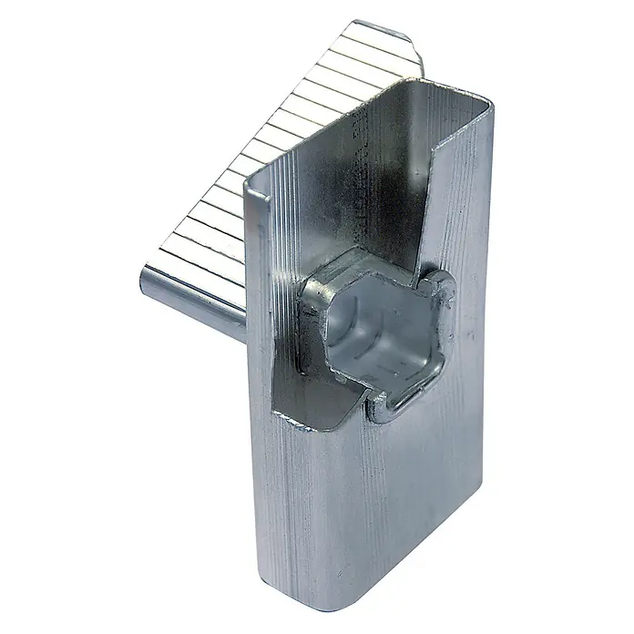 Facal Stehleiter Stufenstehleiter QUADRA S600 4 Stufen - Anzahl Tritte: 4 Stk., Arbeitshöhe: 2.685 m, Aluminium - Silberne Metallprofilklemme mit gerippter Platte und innenliegender Sechskantöffnung.