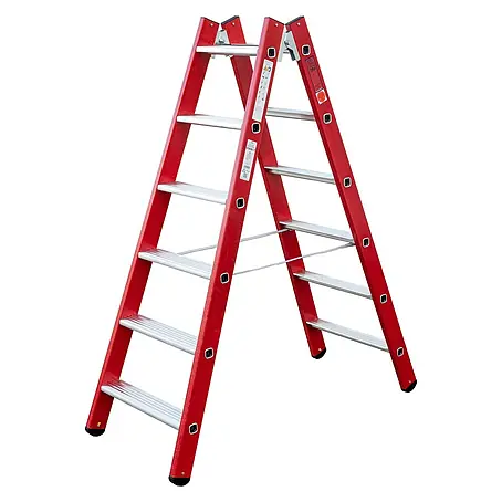 Iller Leiter  Stehleiter Kunststoff GFK Steh mit Aluminium Stufen 2x4 Stufen