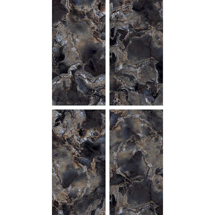 Feinsteinzeugfliese Onyx Freedom (60 x 120 cm, Black, Glänzend) | BAUHAUS