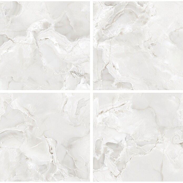 Feinsteinzeugfliese Onyx Freedom (60 x 60 cm, White, Glänzend) | BAUHAUS