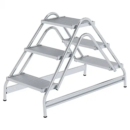 Munk  Stehleiter Aluminium Arbeitspodest 2x3 Stufen
