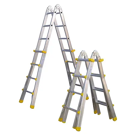 Siedra-Leitern  Stehleiter Teleskopleiter 984 mit stabilem Stahlbügelgelenk 4x3 Sprossen