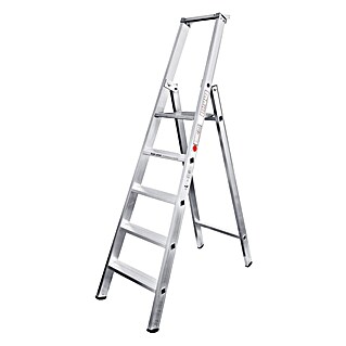 Iller Leiter Stehleiter Stufen Steh mit Ablageschale 8 Stufen (Anzahl Tritte: 8 Stk., Arbeitshöhe: 3.850 m, Aluminium)