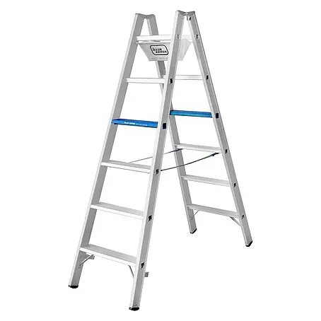 Iller Leiter  Stehleiter Stufen Steh Alu Ergo Plus eloxiert 2x4 Stufen