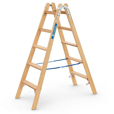 Zarges  Stehleiter Holz Stehleiter Crestastep B, beidseitig begehbar 2x5 Stufen