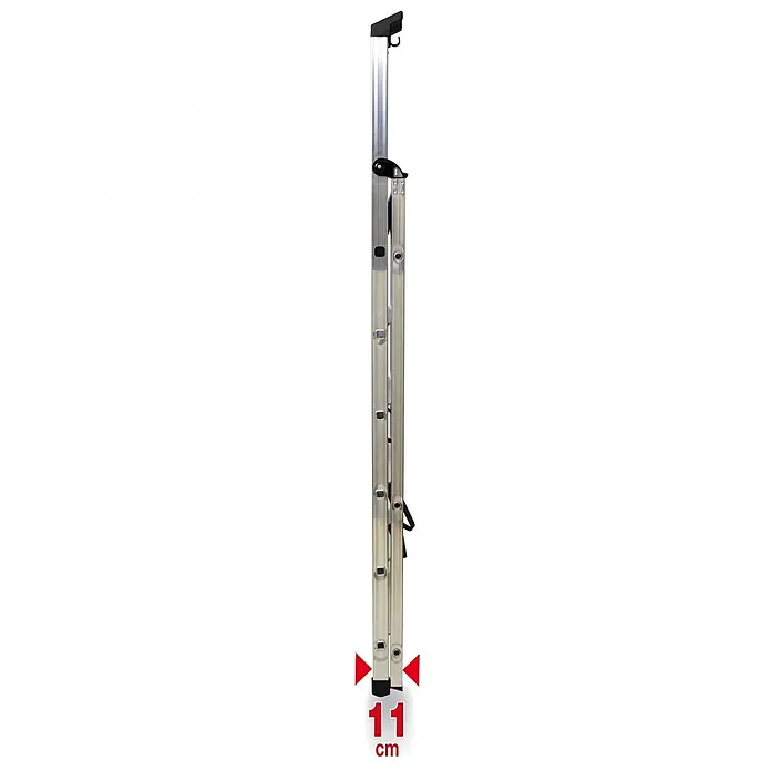 Facal Stehleiter Stufenstehleiter S100 Piu Su Maxi 4 Stufen - Anzahl Tritte: 4 Stk., Arbeitshöhe: 2.780 m, Aluminium - Zusammengeklappte silberfarbene Leiter, zeigt ihre kompakte Dicke von 11 cm.