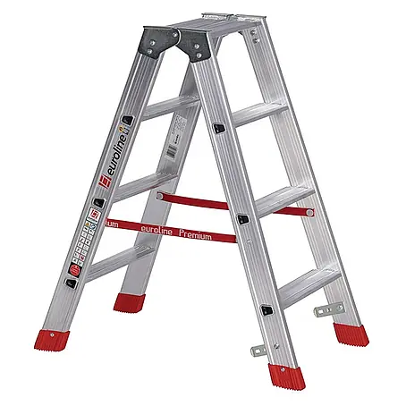Euroline  Stehleiter Premium 30577 Stufenstehleiter 2x4 Stufen