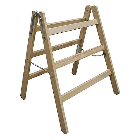 Euroline  Stehleiter Holz Handwerkerbock extra breit 2x3 Sprossen