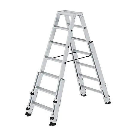 Munk  Stehleiter Stufen- Stehleiter treppengängig beidseitig begehbar 2x7 Stufen
