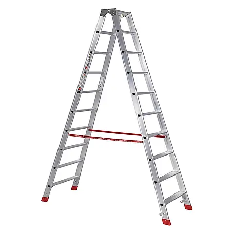 Euroline  Stehleiter Premium 30577 Stufenstehleiter 2x10 Stufen
