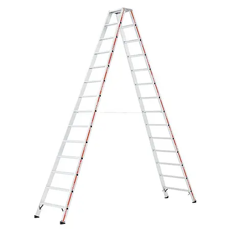 Hymer  Stehleiter Stufenstehleiter mit Alu-Druckguss Gelenk 2x16 Stufen