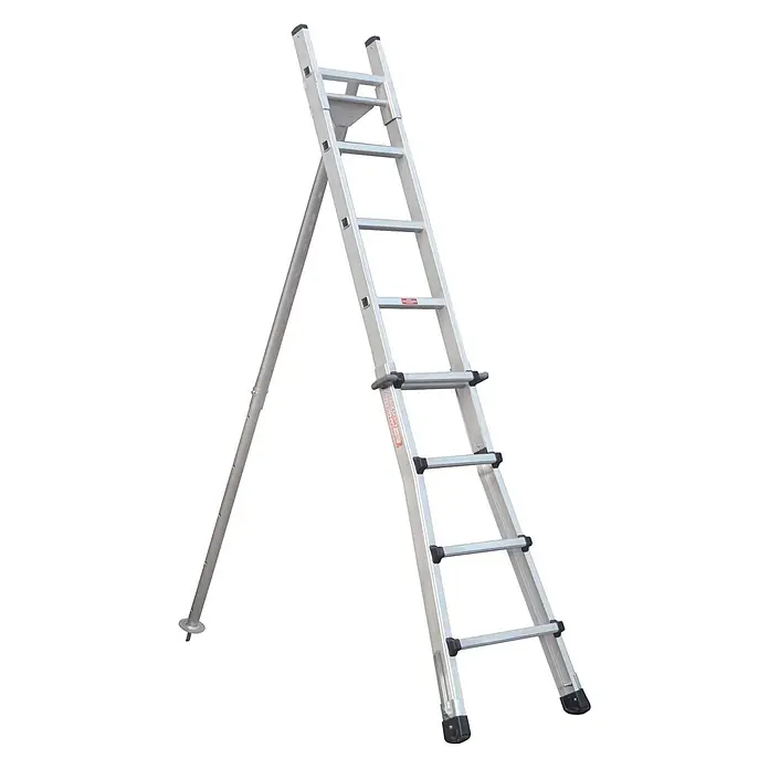 Siedra-Leitern Obstbaumleiter Obstbaumleiter Baumfreund 5-8 Sprossen - Arbeitshöhe: 4.200 m, Aluminium - Silberne Aluminium-Baumleiter mit verstellbarem Stützbein.