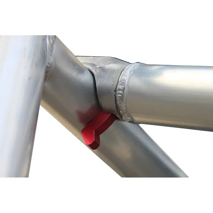 ASC Rollgerüst Rollgerüst Basic-Line 8,30m AH (DIN EN 1004:2004) - Arbeitshöhe: 8.300 m - Geschweißte Aluminiumrohrverbindung mit rotem Einsatz.