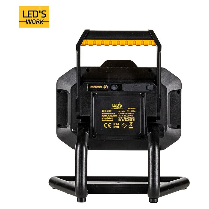 LED's work LED baterijski reflektor  (Do x Š x V: 17,5 x 23,6 x 25,3 cm, 2.000 lm, Barva svetlobe: Nevtralno bela, Deluje na baterijo, IP54) | 3099 - Baustrahler | CAKC - Mobiles Arbeitslicht | CAK - Technisches Licht | CA - Beleuchtung | C - Elektro | BAUHAUS