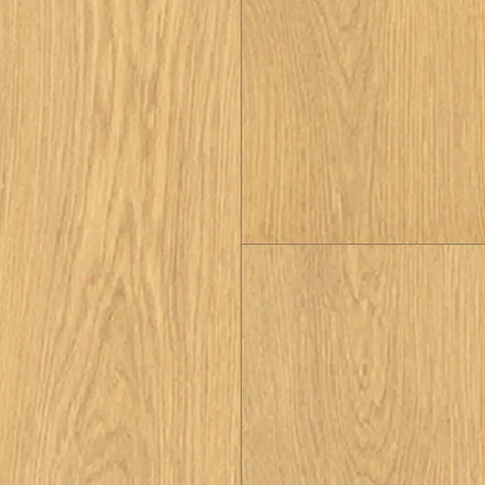 Krono Original Laminat Atlantic 12 - Honey Ethereal Oak, Landhausdiele, 1.288 x 195 x 12 mm - Helles Eichenholzparkett mit natürlicher Maserung und Dielenmuster.