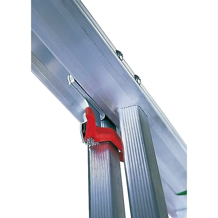 Facal Mehrzweckleiter Mehrzweckleiter SUPERPRIMA S600 3-teilig 6+7+7 Sprossen - Anzahl Tritte: 6 Stk., Arbeitshöhe: 5.950 m, Aluminium - Aluminiumleiterteile mit rotem Verriegelungsmechanismus.