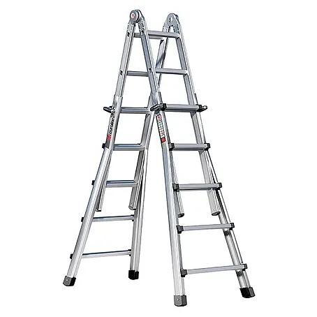 Euroline  Mehrzweckleiter Premium 31601 Vario-Klappleiter 4x5 Sprossen